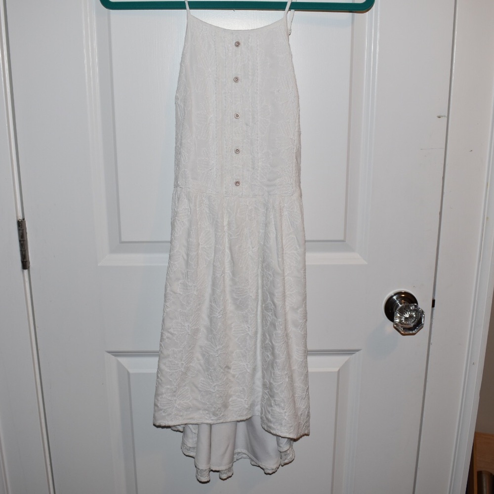 White floral button down top skater dress